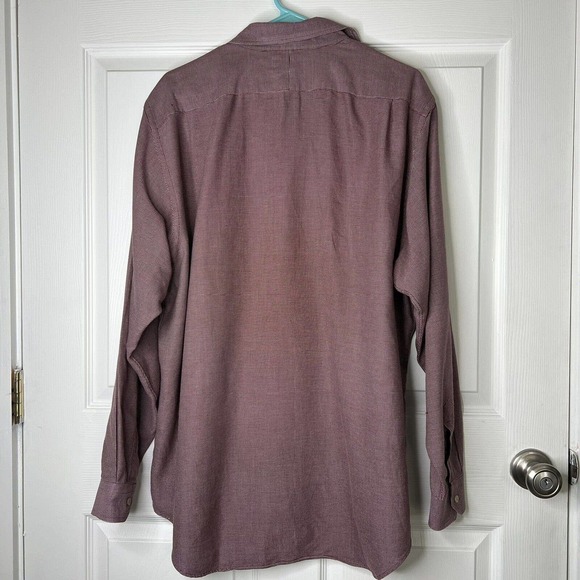 Daniel Cremieux Men's 17 35 Richard Shirt RED Twill 100% Cotton Long Sleeve - Picture 3 of 3